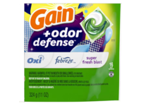 Gain + Odor Defense 3 In 1 Laundry Detergent Pacs, Super Fresh Blast, 11 oz/324 g, 16 Pacs - thumbnail 1