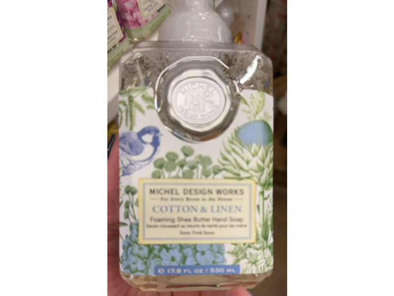 Michel Design Works Foaming Shea Butter Hand Soap, Cotton & Linen, 17.8 fl oz/530 mL