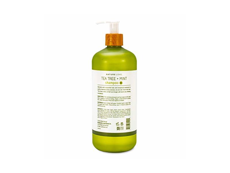Nature Love Tea Tree + Mint Shampoo, Purify + Invigorate, 25 fl oz/739 mL