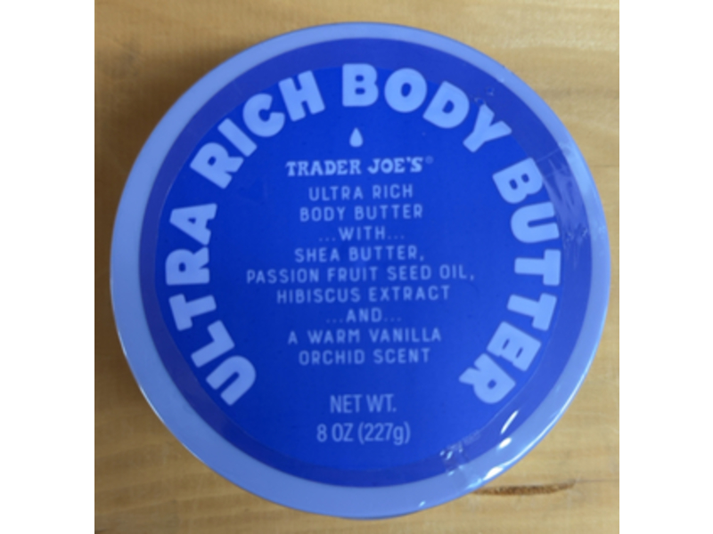 Trader Joe's Ultra Rich Body Butter, Warm Vanilla Orchid Scent, 8 oz/227 g