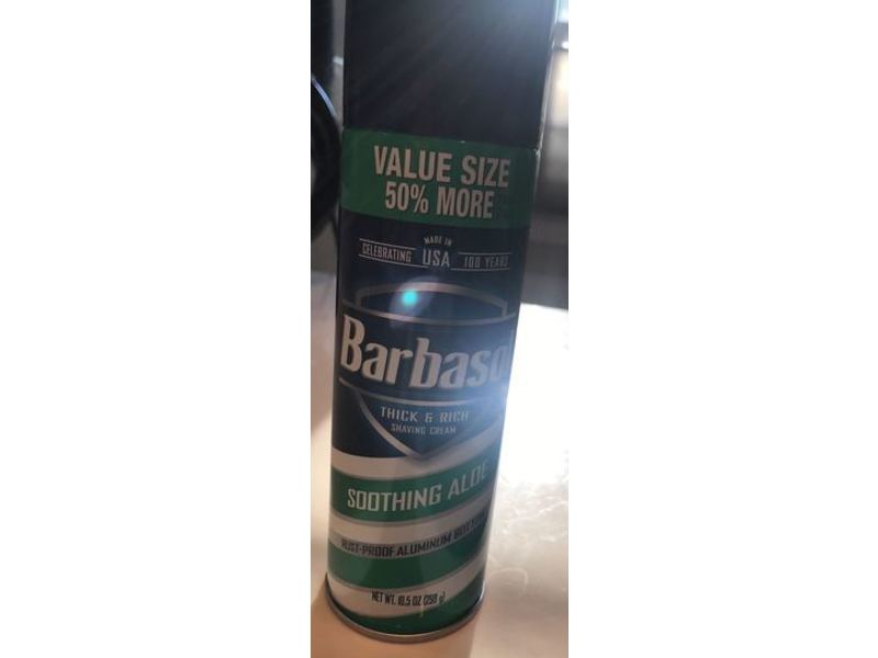 Barbasol Thick & Rich Shaving Cream, Soothing Aloe, 10.5 oz/298 g
