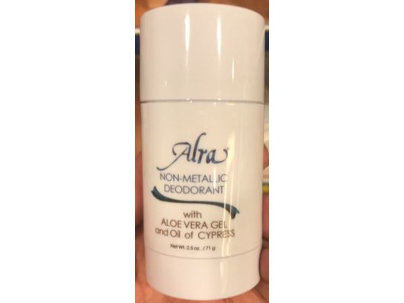Alra Non-Metallic Deodorant, Aloe Vera Gel And Oil Of Cypress, 2.5 oz/71 g