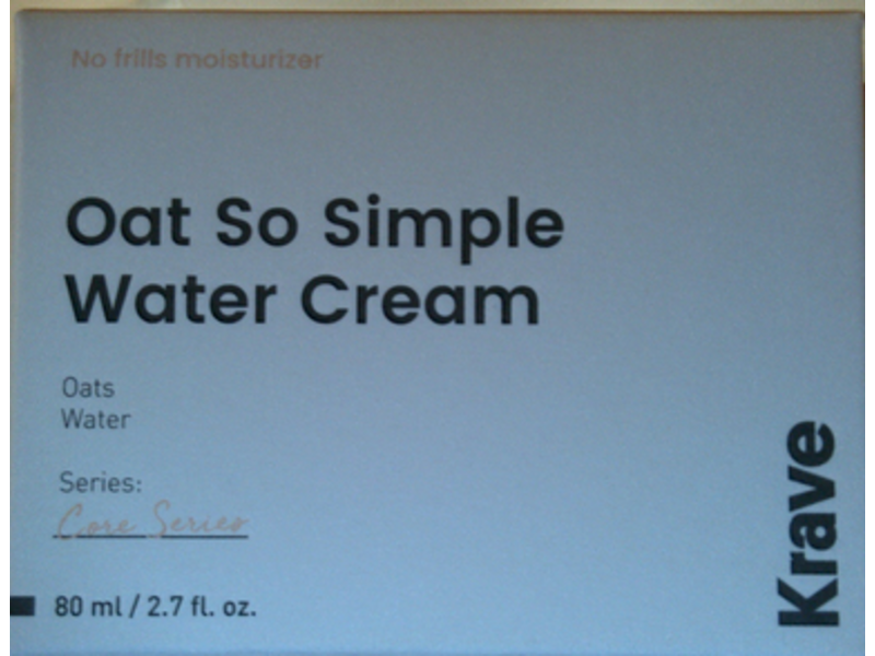 Krave Oat So Simple Water Cream, 2.7 fl oz/ 80 mL