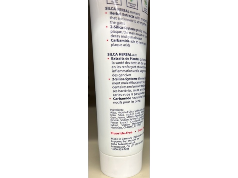 Silca Herbal Toothpaste, Mint, Camomile & Calendula, 3.4 fl oz/100 mL