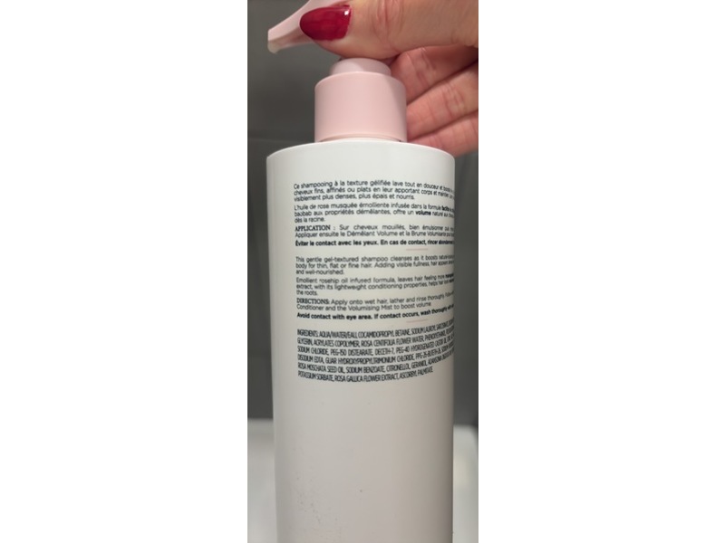Christophe Robin Delicate Volumizing Shampoo, Rose Extracts, 16.9 fl oz/500 mL