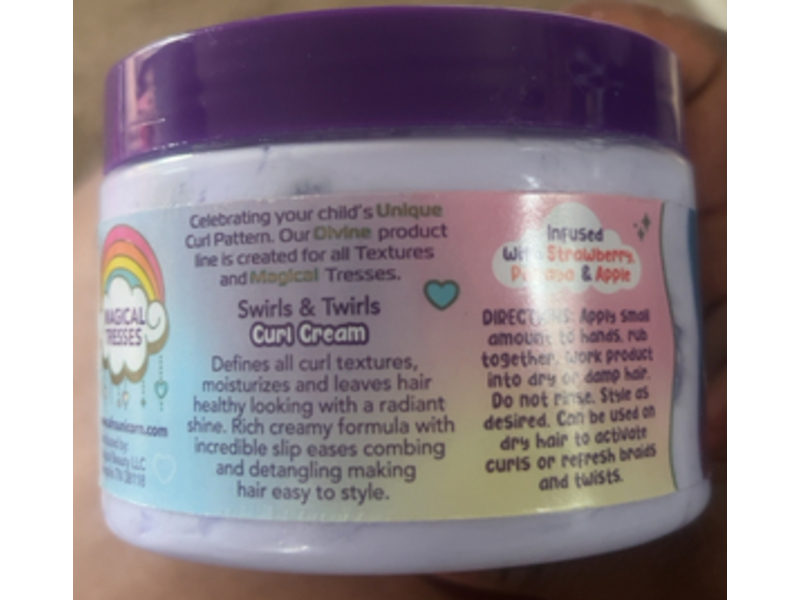 Afro Unicorn Magical Tresses Swirls & Twirls Curl Cream, Rainbow Superfruit, 12 fl oz/355 mL