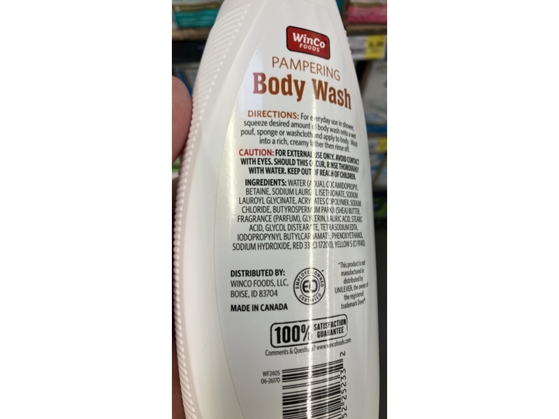 Winco Pampering Body Wash, Shea Butter & Warm Vanilla, 22 fl oz/651 mL