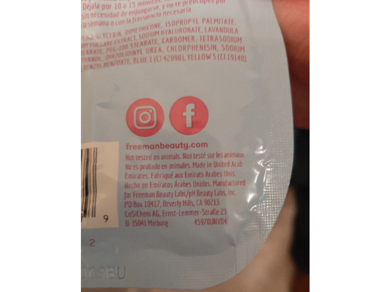 Freeman Hydrating Gel Cream Mask, Glacier Water + Pink Peony, 0.5 fl oz/15 mL