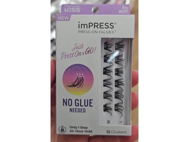 Kiss Impress Press-On Falsies Lash Clusters, Airy Wispy, 12 Count
