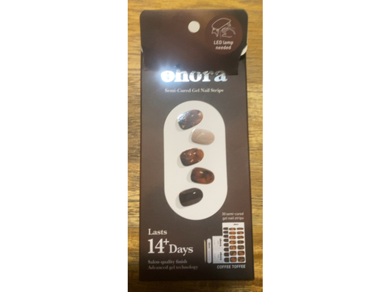 Ohora Semi Cured Gel Nail Strips, Coffee Toffee, 30 Count