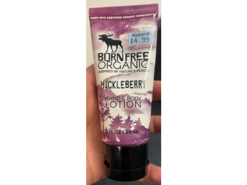 Born Free Organic Hand & Body Lotion, Huckleberry, 2 fl oz/59 mL