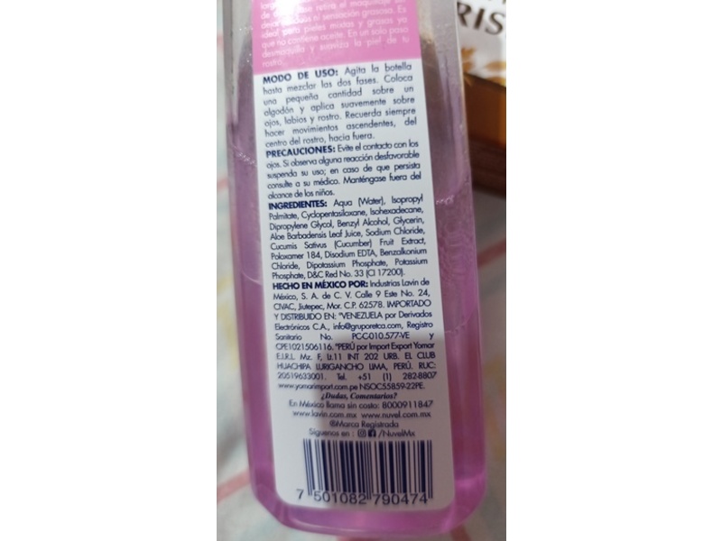 Nuvel Biphasic Makeup Remover, 235 mL