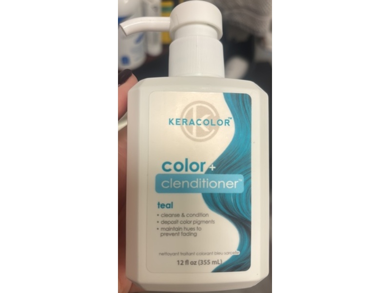 Keracolor Color+ Clenditioner Semi-Permanent Hair Color, Teal, 12 fl oz/355 mL