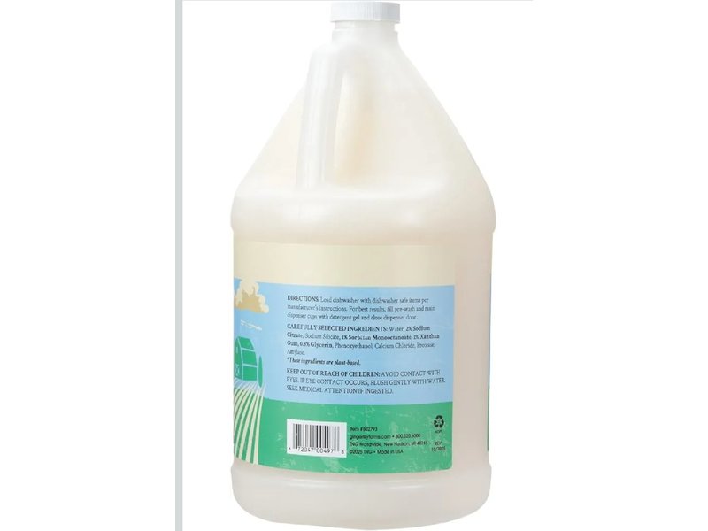 Ginger Lily Farms Botanicals Dishwasher Detergent Gel, Fragrance-Free, 128 fl oz/3.78 L