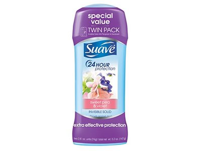 Suave Invisible Solid Deodorant, Sweet Pea & Violet, 74 g