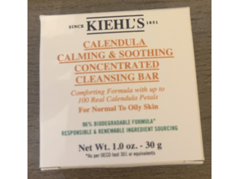 Kiehl's Calming & Soothing Concentrated Cleansing Bar, Calendula, 1.0 oz/30 g