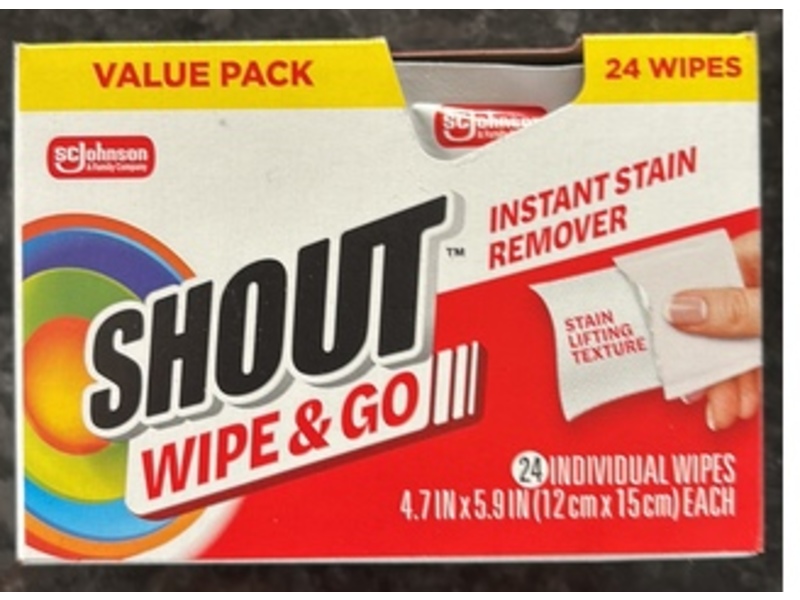 Shout Wipe & Go Instant Stain Remover, 24 Count, Pack of 3