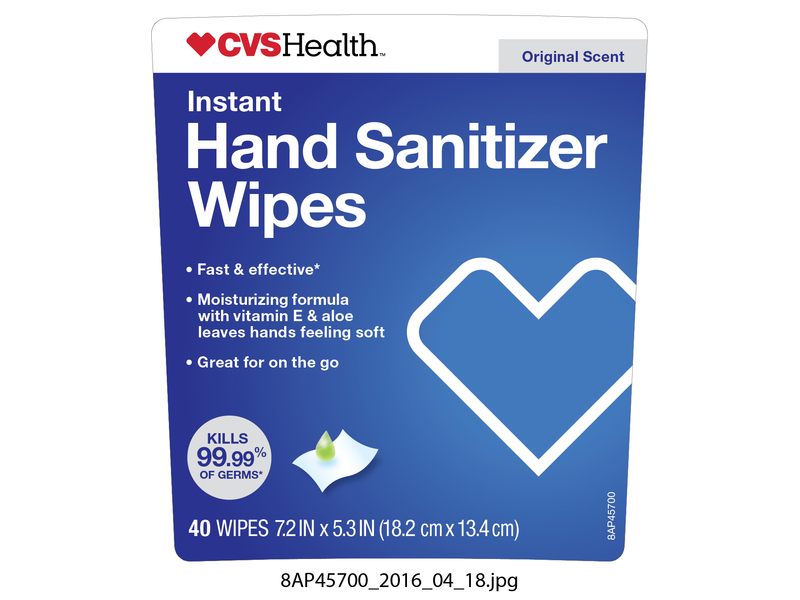 CVS Health Instant Hand Sanitizer Wipes, 40 count Ingredients and Reviews