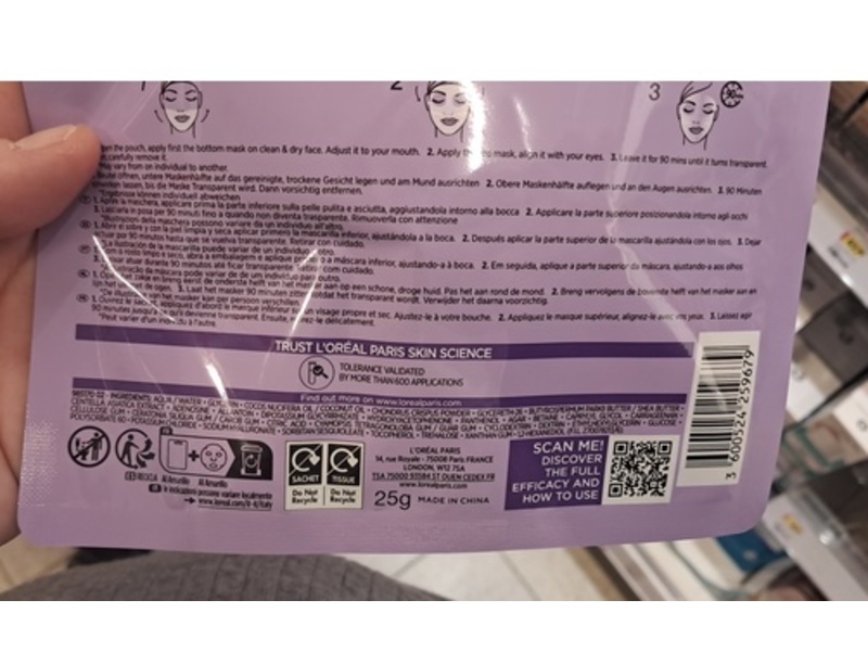 L'Oreal Paris Revitalift Glass Skin Hydrogel Glow Mask, 25 g