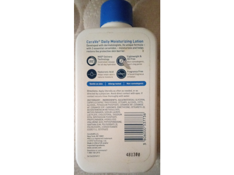 CeraVe Daily Moisturizing Lotion, Normal To Dry Skin, 8 fl oz/237 mL