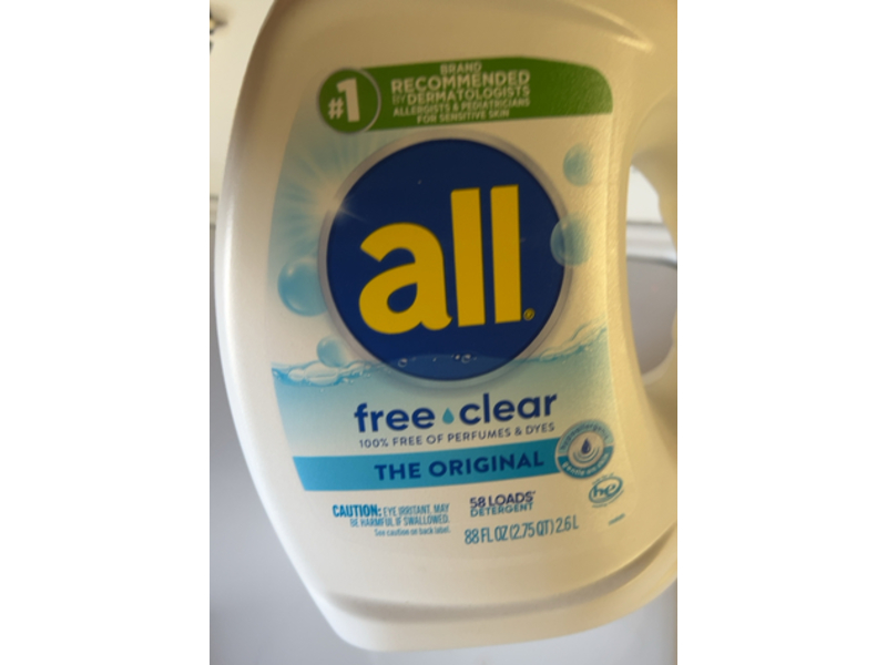 All The Original Free Clear, Detergent, 58 Loads, 88 fl oz/2.6 L