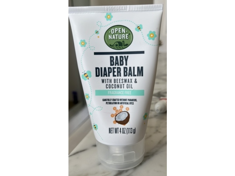 Open Nature Baby Diaper Balm, Fragrance Free, 4 oz/113 g