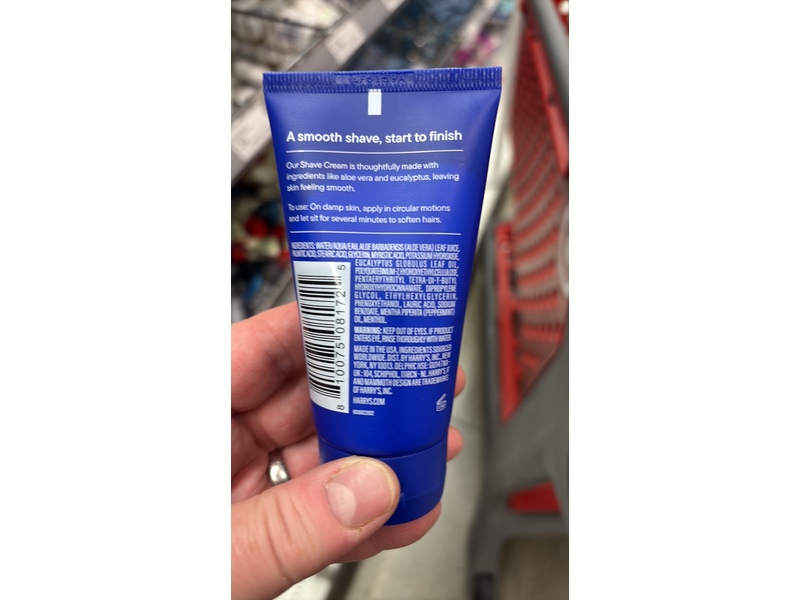 Harry's Shave Cream, Aloe, 2 fl oz/60 mL