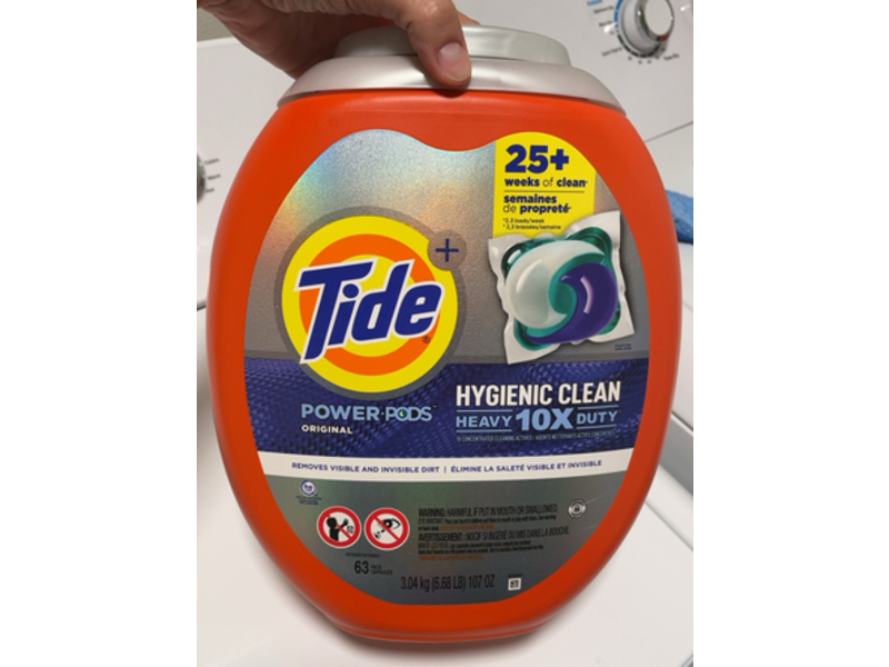 Tide Hygienic Clean Laundry Detergent Power Pods, 107 oz/3.04 kg, 63 Count