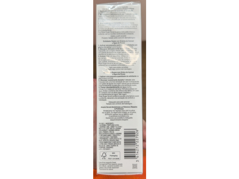 Lancome Rose Exfoliating Face Scrub, Rose Water & Honey, 3.4 fl oz/100 mL