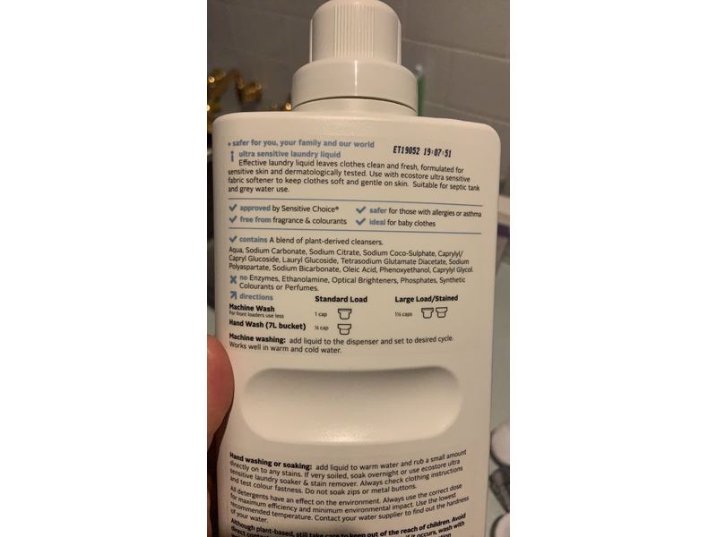 Ecostore Laundry Liquid, Ultra Sensitive, 38 Loads, 33.8 fl oz/1L