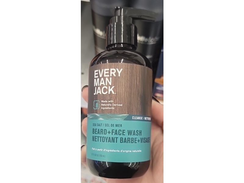 Every Man Jack Beard + Face Wash, Sea Salt, 6.7 fl oz/200 mL, Pack Of 2