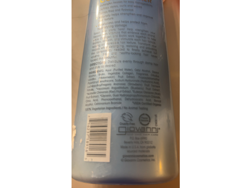 Giovanni Strengthening Leave-In Conditioner, Biotin & Collagen, 8.5 fl oz/250 mL