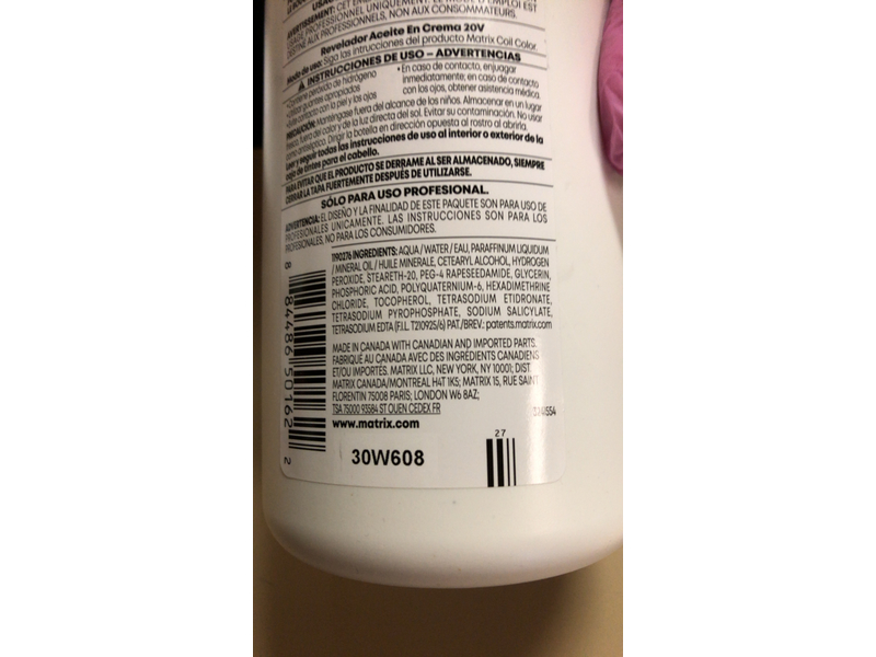 Matrix Coil Color Cream Developer, 20 Volume, 32 fl oz/946 mL