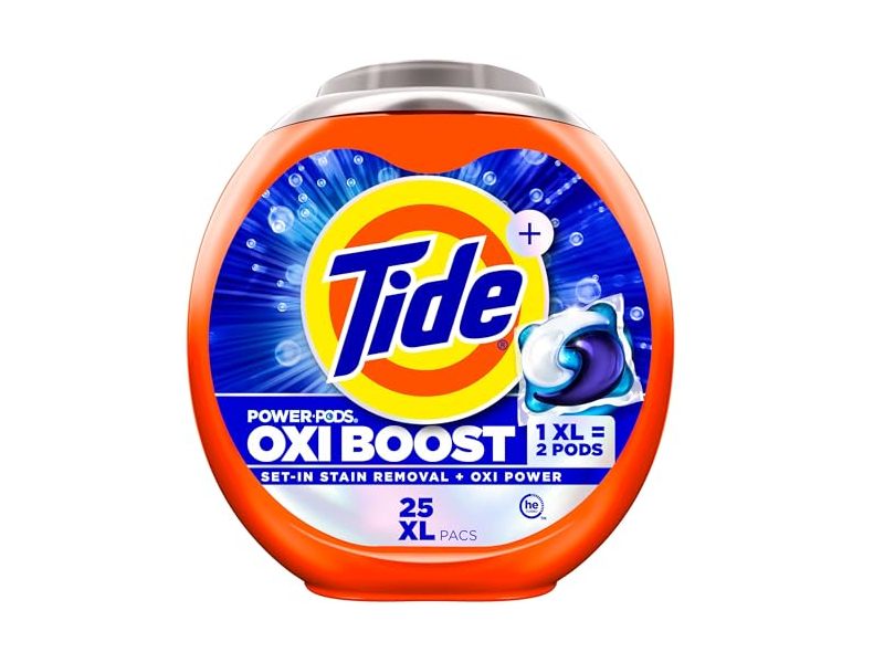 Tide Oxi Boost Laundry Detergent Pods, 37 oz/1.05 kg, 25 Pods