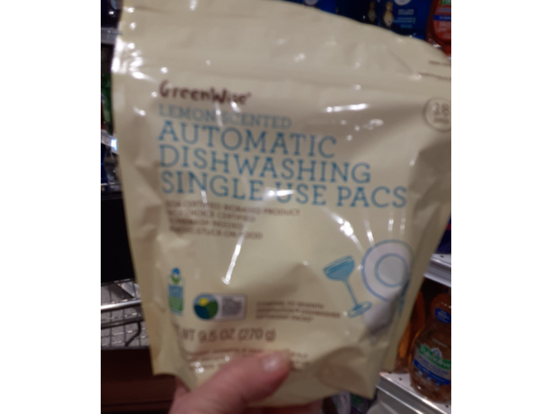 Publix Greenwise Automatic Dishwashing Single Use Pac, Lemon Scented, 9.5 oz/270 g, 18 Count