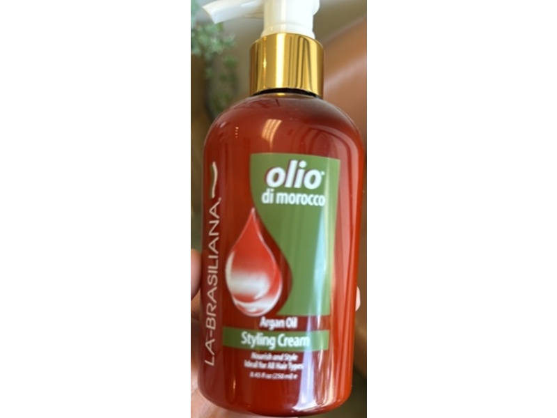 La-Brasiliana Olio Di Morocco Styling Cream, Argan Oil, 8.45 fl oz/250 mL