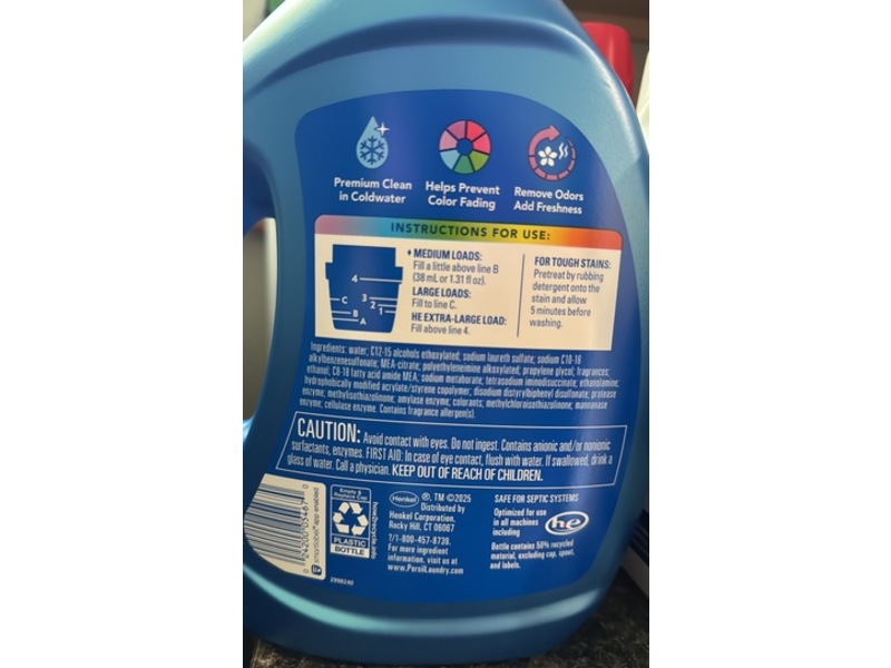 Persil Liquid Laundry Detergent, Intense Fresh, 64 loads, 84 fl oz/2.48 L