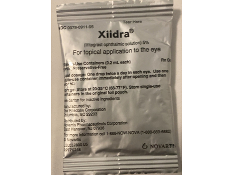 Xiidra (lifitegrast ophthalmic solution) Topical Application To The Eye 5% Novartis (RX)