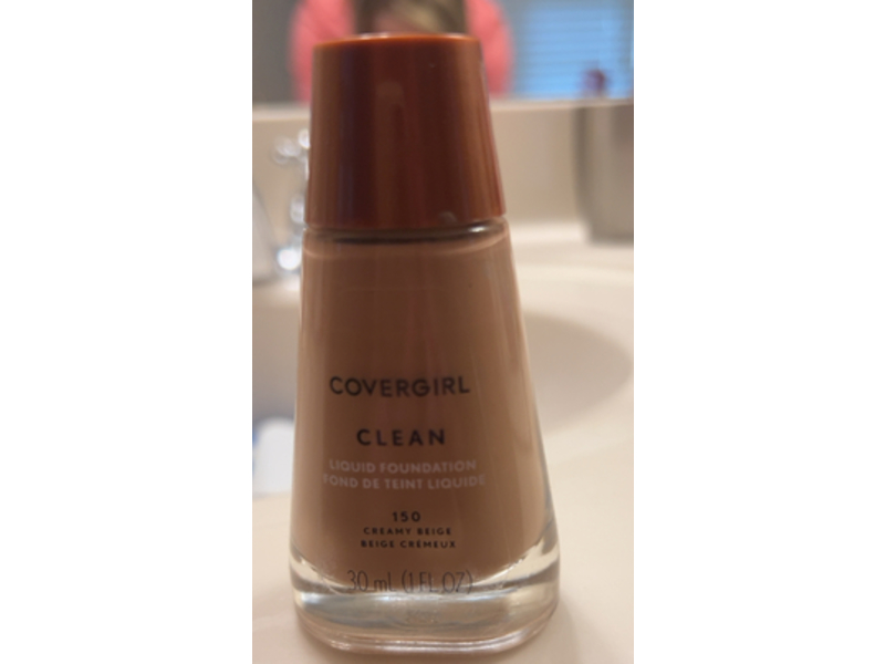 CoverGirl Clean Liquid Foundation, 150 Creamy Beige, 1 fl oz/30 mL