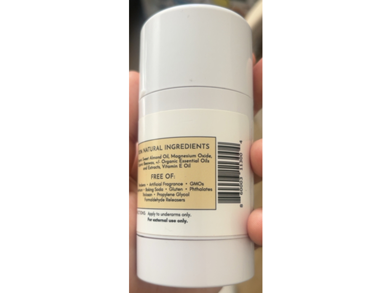 Just Ingredients Magnesium Deodorant, Coconut Vanilla, 3 oz