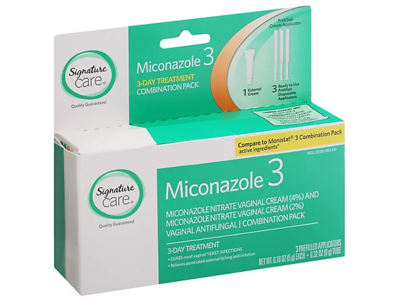 Signature Care Miconazole 3 Vaginal Antifungal Combination Pack
