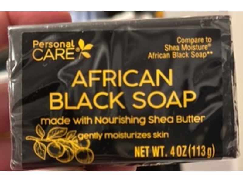 Personal Care African Black Soap, Shea Butter, 4 oz/ 113 g