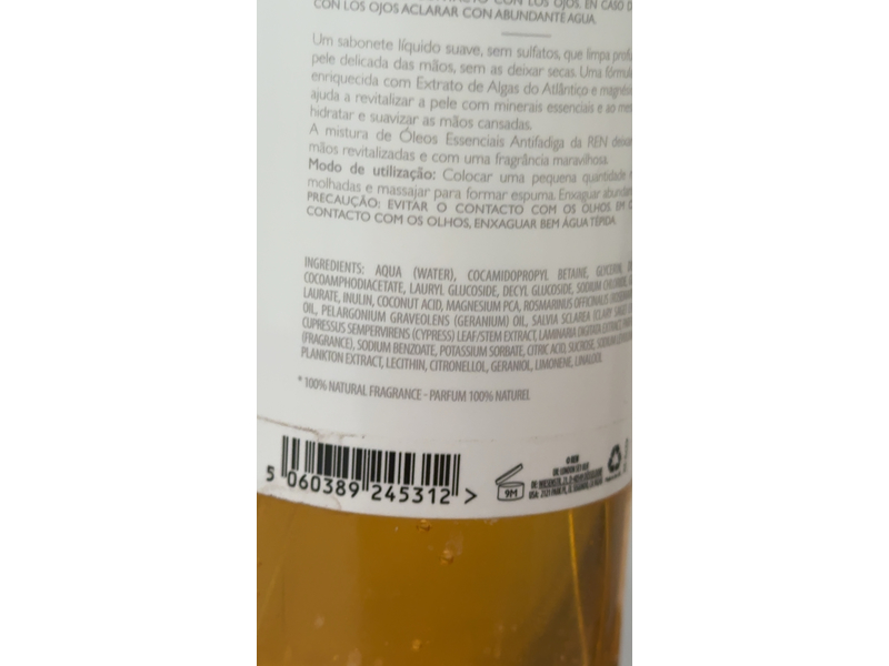 Ren Clean Skincare Energizing Hand Wash, Atlantic Kelp & Magnesium, 10.2 fl oz/300 mL