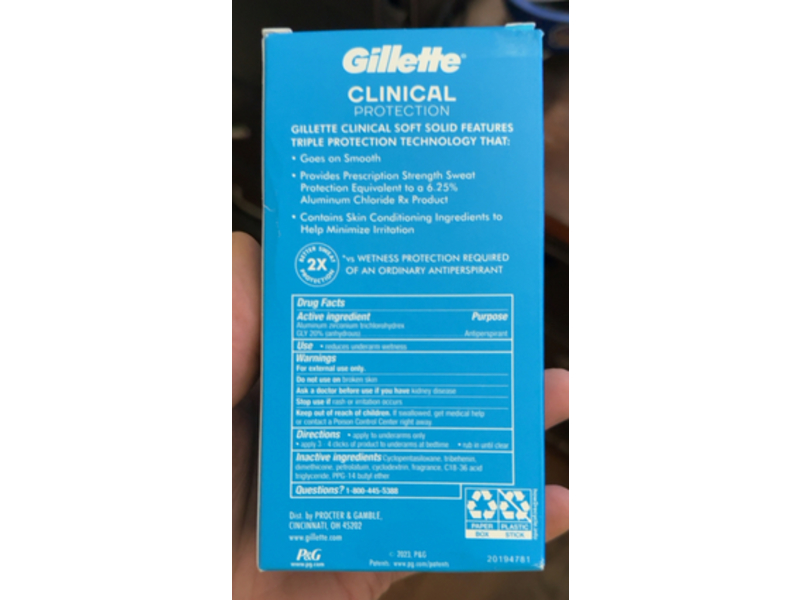 Gillette Clinical Antiperspirant & Deodorant, Arctic Ice, 2.6 oz/73 g