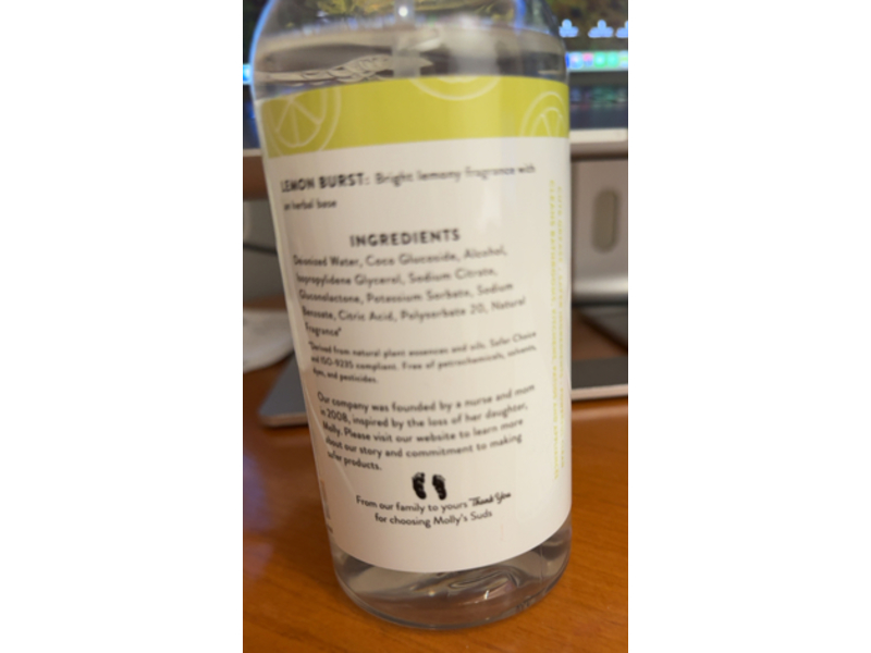 Molly's Suds All Purpose Cleaner, Lemon Burst, 16 fl oz, Pack Of 2