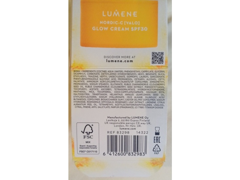 Lumene Nordic-C Glow Cream, SPF 30, 50 mL