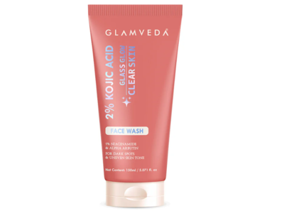Glamveda 2% Kojic Acid Face Wash, 4% Niacinamide & Alpha Arbutin, 5.071 fl oz/150 mL