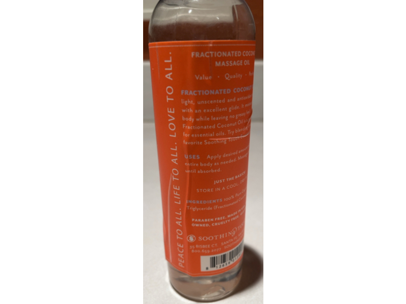 Soothing Touch Massage Oil, Fractionated Coconut, 8 fl oz/236m L