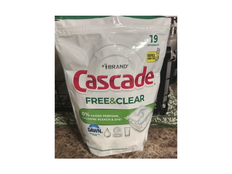 Cascade Dishwasher Detergent Pacs, Free & Clean, 10.2 oz/290 g, 19 Count