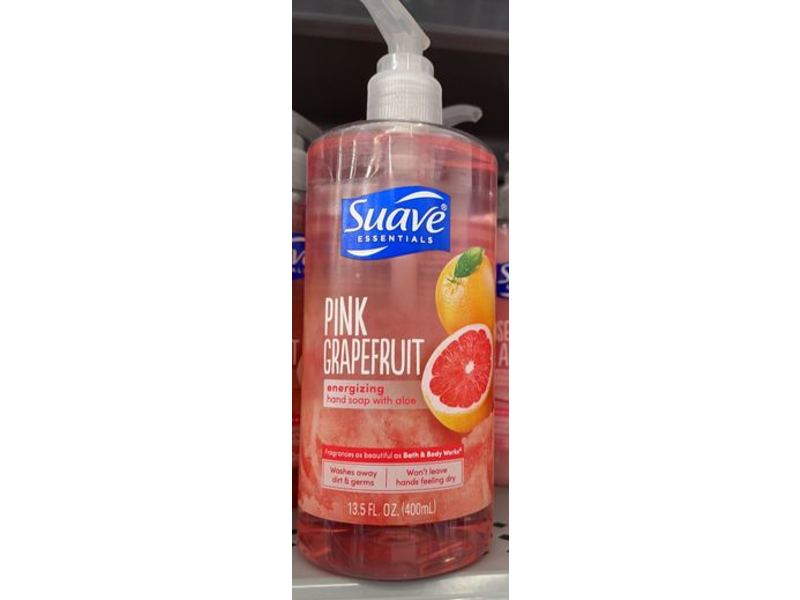 Suave Energizing Hand Soap With Aloe, Pink Grapefruit, 13.5 fl oz/400 mL